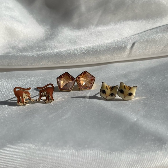 Cat got the Monkey Earrings set (3) - Picture 3 of 11